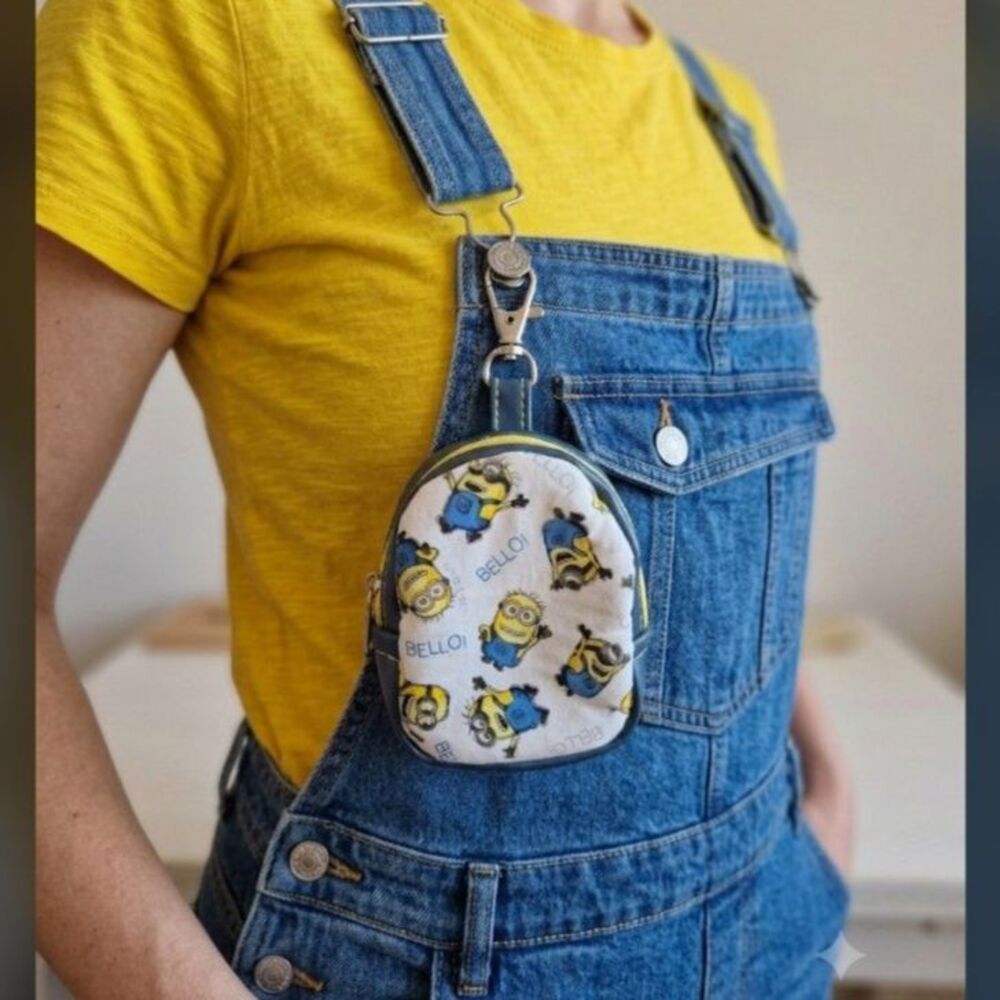 Handcrafted Minions Mini Backpack Keychain Cute Zippered Accessory with ID Slot